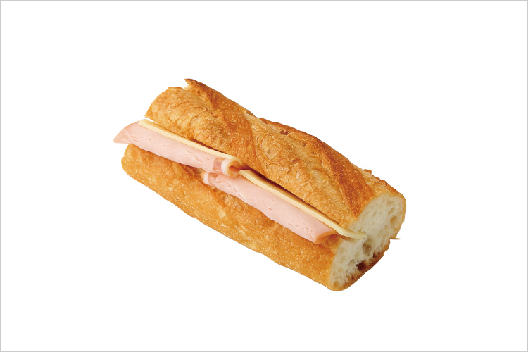 自家製フランスパンのカスクート(スモークロースハム&モッツァレラ)