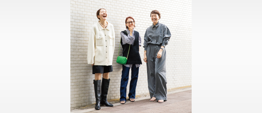 （左）FRAMeWORKプレス 豊田さん （中）Spick & Spanプレス 森田さん （右）NOBLEバイヤー 小川さん