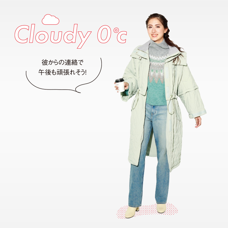 Cloudy 0℃ 彼からの連絡で午後も頑張れそう！