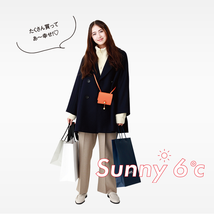 Sunny 6℃ たくさん買って あ～幸せ！