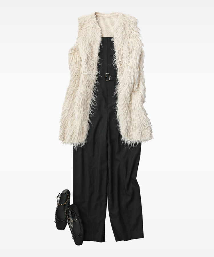 〈allureville〉ジレ、オールインワン〈HEWN〉シューズ