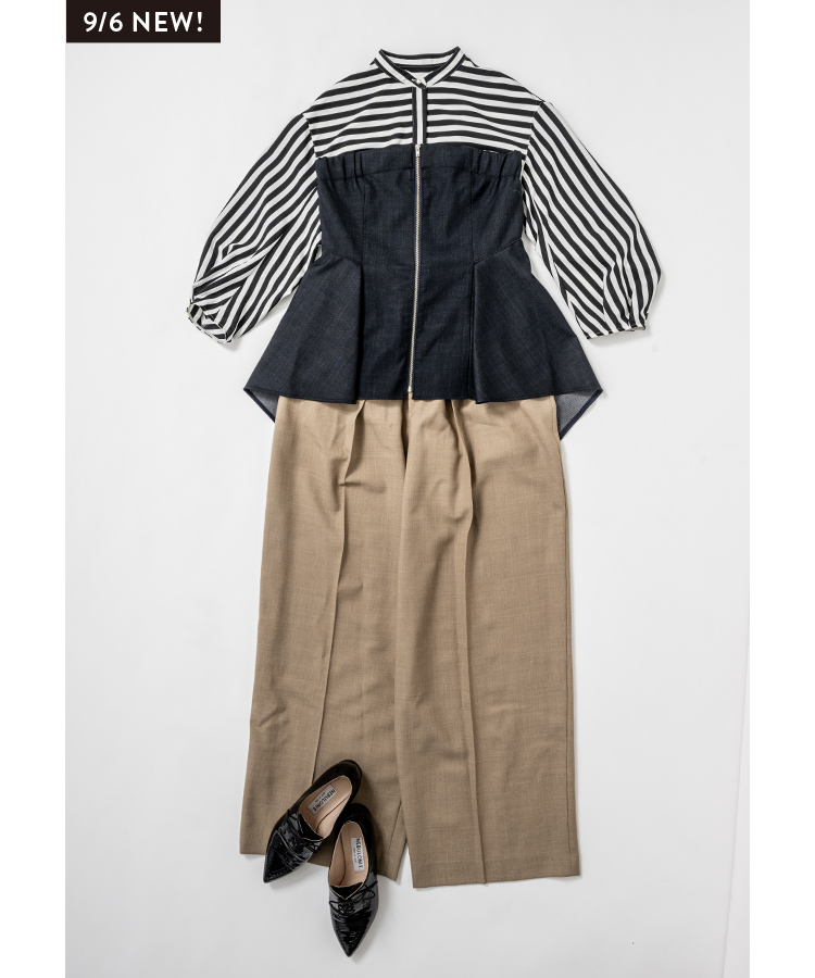 〈allureville〉ビスチェ、シャツ、パンツ〈ネブローニ〉シューズ