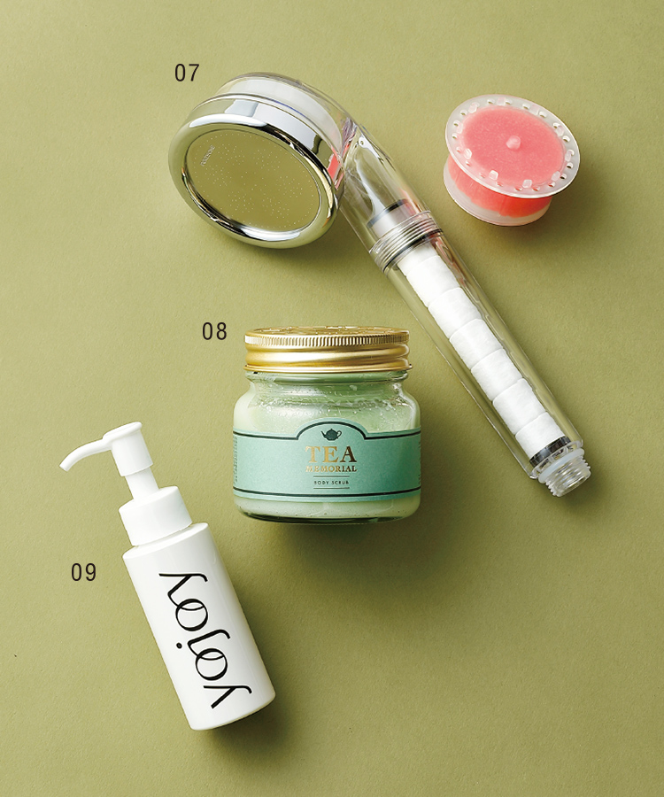 〈Puresome〉第二世代Vシャワーヘッド 〈Afternoon Tea LIVING〉ティーメモリアルボディスクラブ 〈yojoy〉インバスボディセラム