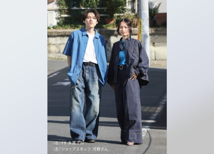 〈DENHAM〉（右）PR 永露さん（左）ショップスタッフ 河野さん