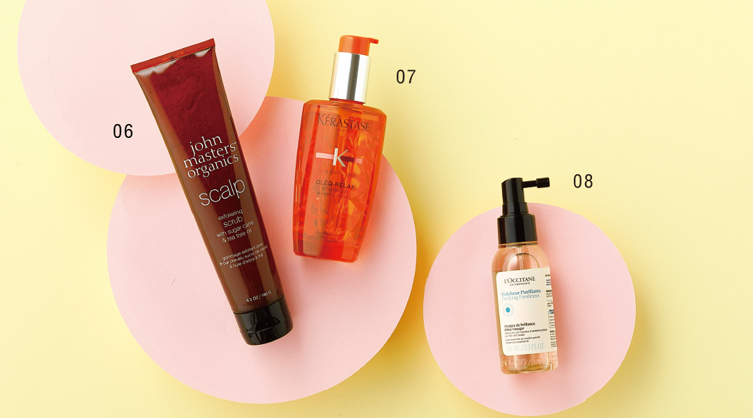 〈john masters organics〉S&T スキャルプEスクラブ〈KERASTASE〉フルイドオレオリラックス〈L’OCCITANE〉ピュアフレッシュ シャイニングビネガー